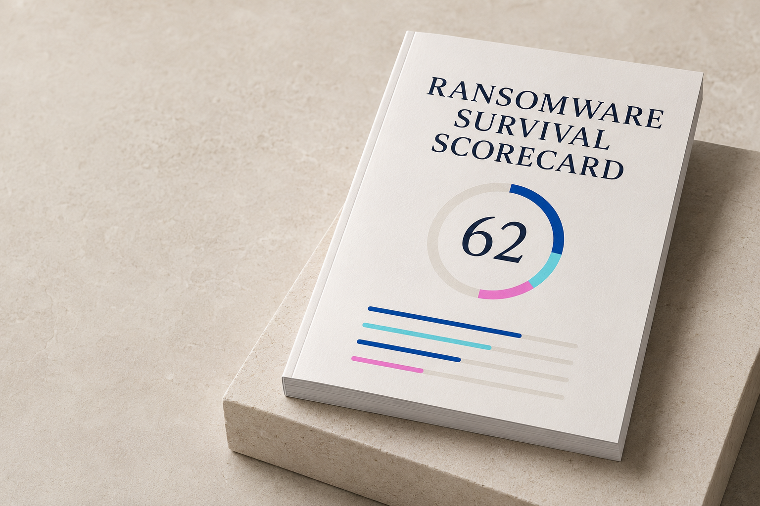 Ransomware Survival Scorecard executive report showing a resilience score